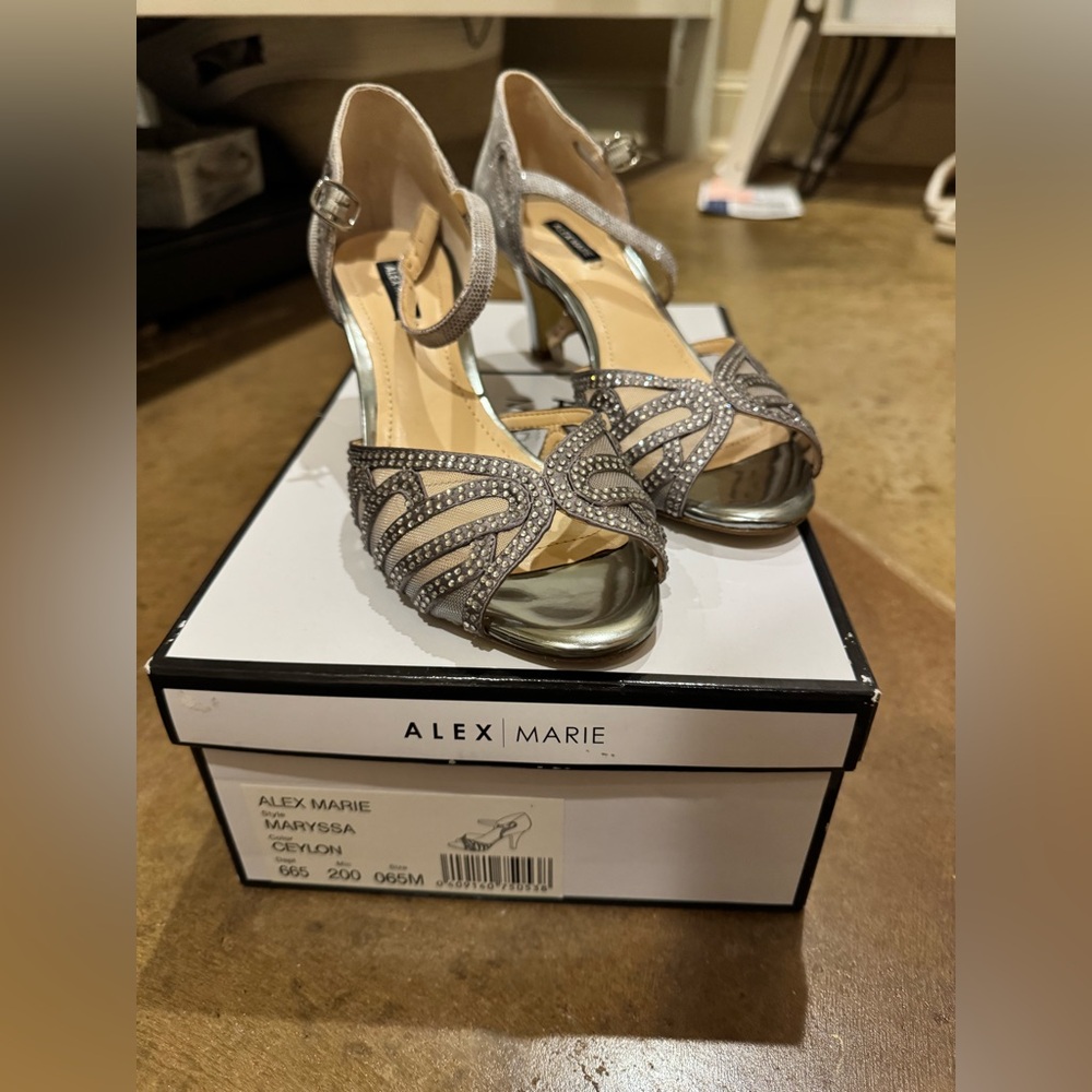 Alex Marie Silver Strappy Heels